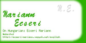 mariann ecseri business card